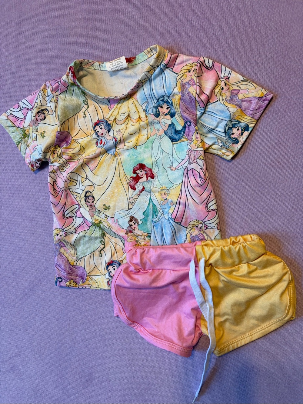 Girls' Disney Princess Multi-Color Short Pajama Set